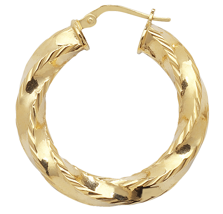 9k Yellow Gold Women Hoop Earrings – 20, 25, 30, 40, 50, 60mm 218347U