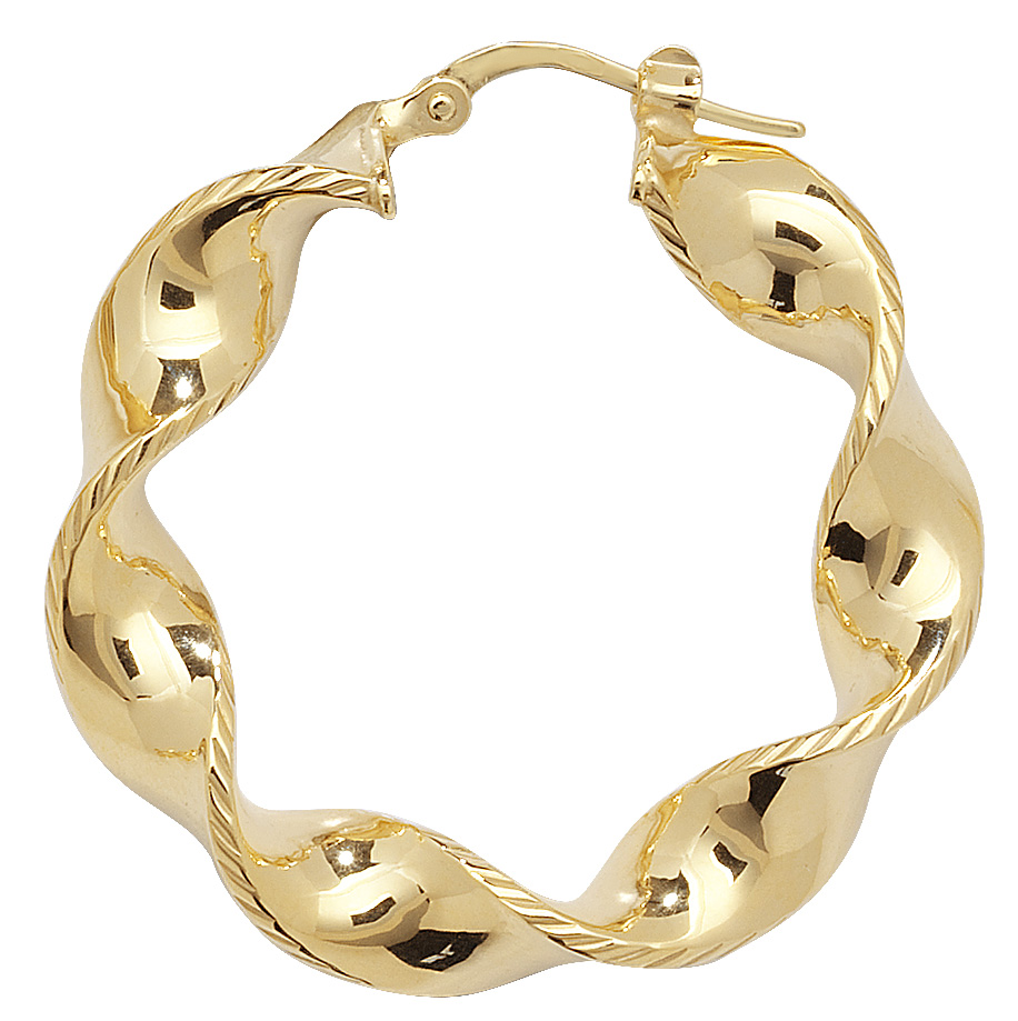 9k Yellow Gold Women Hoop Earrings – 20, 25, 30, 40, 50, 60mm 218357U