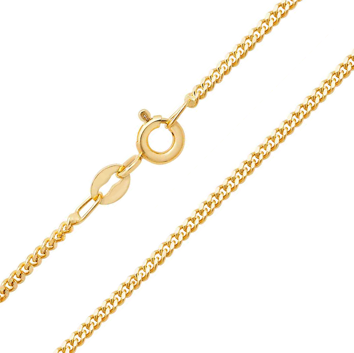 Elegant 18k White/Yellow Gold Women Curb Chain - 16, 18, 20 inch 