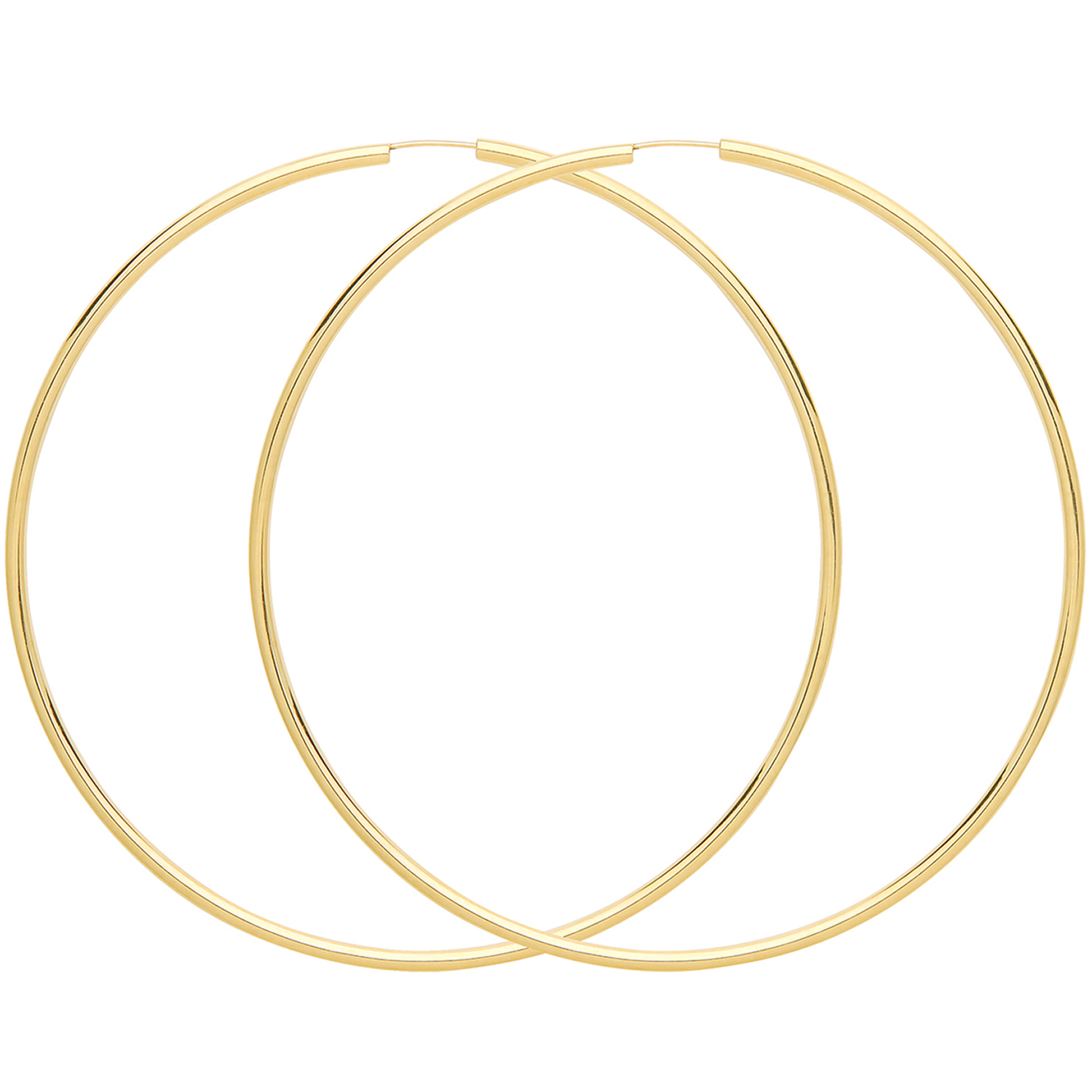 Hoop Earrings 9ct Carat Yellow Gold Ladies - 10, 16, 22, 27, 45, 55, 65, 80mm - Picture 9 of 9