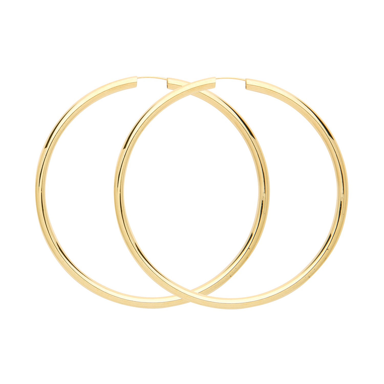 Hoop Earrings 9ct Carat Yellow Gold Ladies - 12, 16, 20, 25, 35, 45, 57, 65mm - Picture 8 of 9