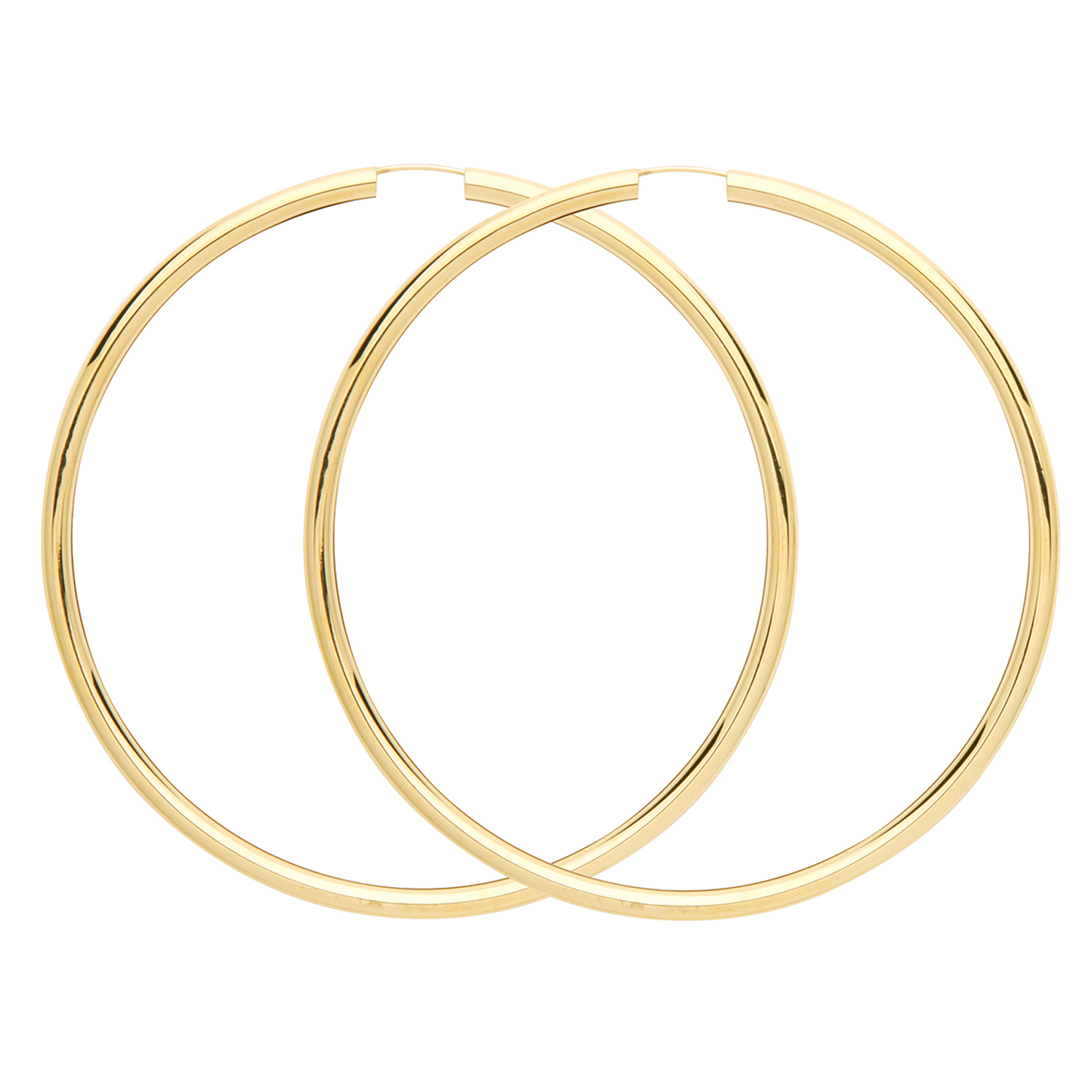 Hoop Earrings 9ct Carat Yellow Gold Ladies - 12, 16, 20, 25, 35, 45, 57, 65mm - Picture 9 of 9