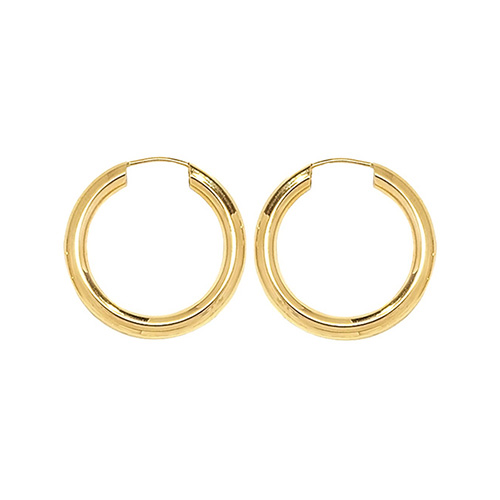Hoop Earrings 9ct Carat Yellow Gold Ladies - 12, 16, 20, 25, 35, 45, 57, 65mm - Picture 6 of 9