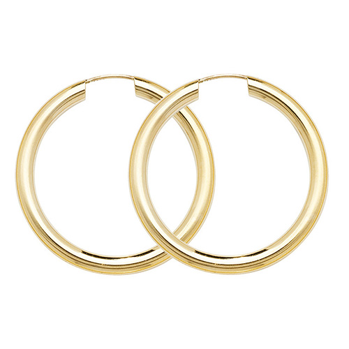 Hoop Earrings 9ct Carat Yellow Gold Ladies - 12, 16, 20, 25, 35, 45, 57, 65mm - Picture 4 of 9