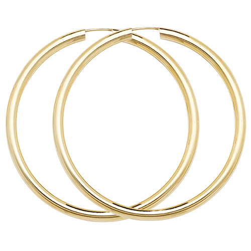 Hoop Earrings 9ct Carat Yellow Gold Ladies - 12, 16, 20, 25, 35, 45, 57, 65mm - Picture 3 of 9