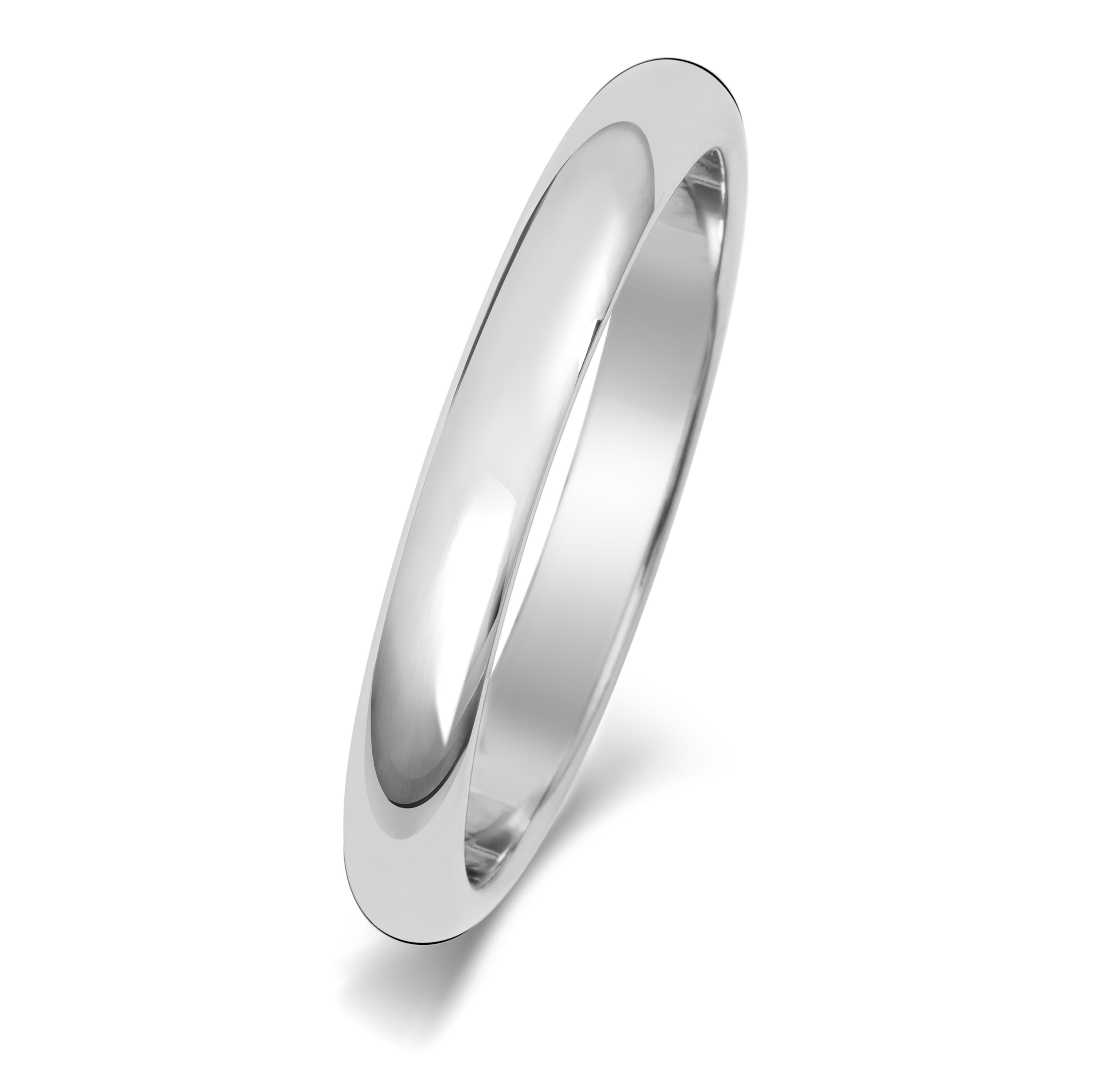Platinum 2, 2.5, 3, 4, 5, 6mm D Shape Men/Women Wedding Band/Ring 232042U - Picture 3 of 7