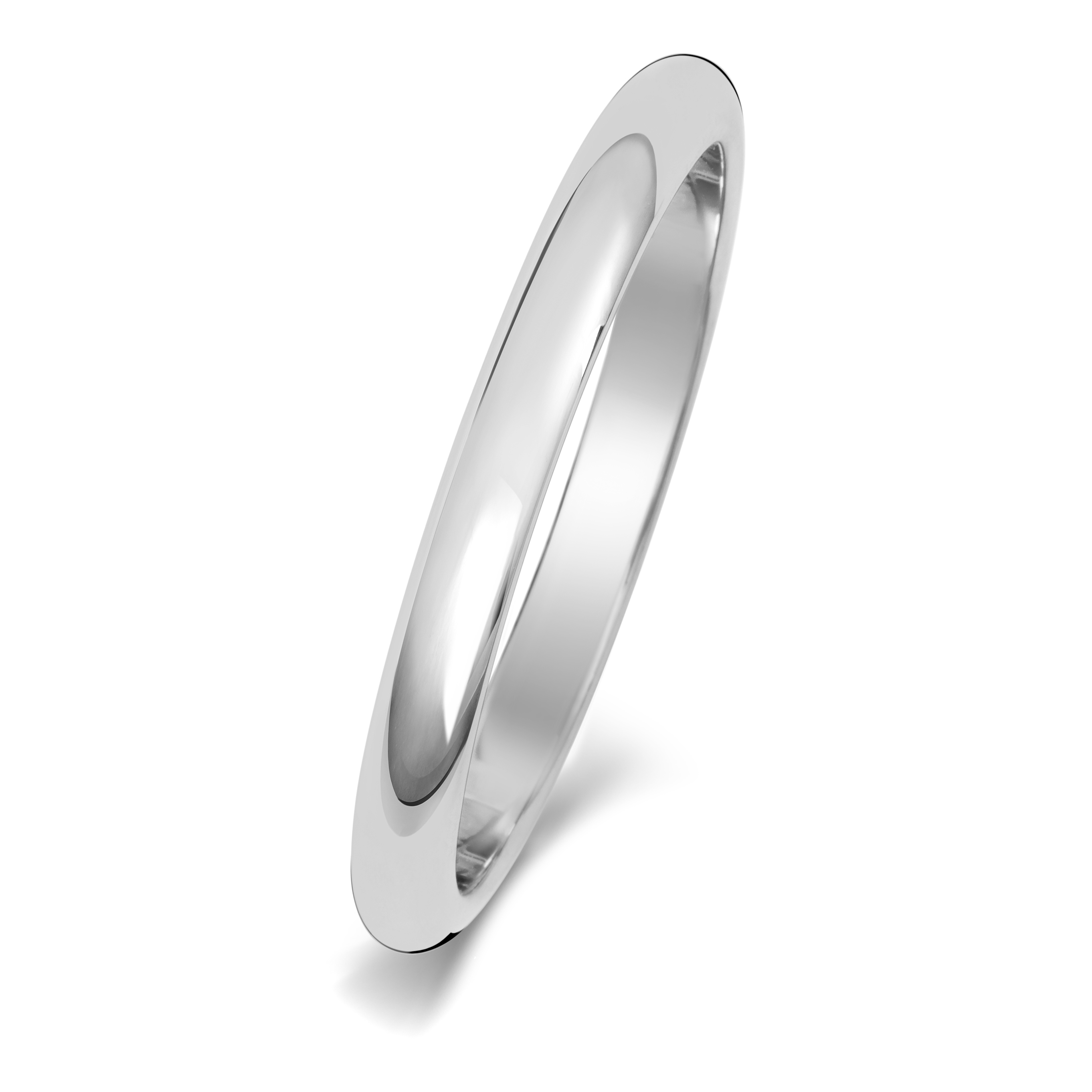 Platinum 2, 2.5, 3, 4, 5, 6mm D Shape Men/Women Wedding Band/Ring 232042U - Picture 2 of 7