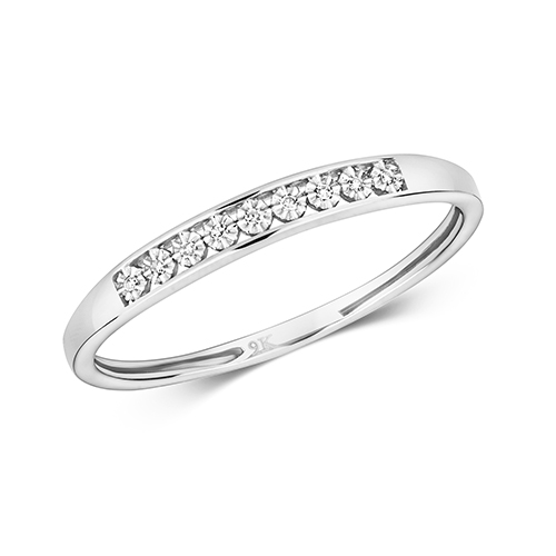Half Eternity Diamond Ring 9ct Carat White/Yellow/Rose Gold Ladies