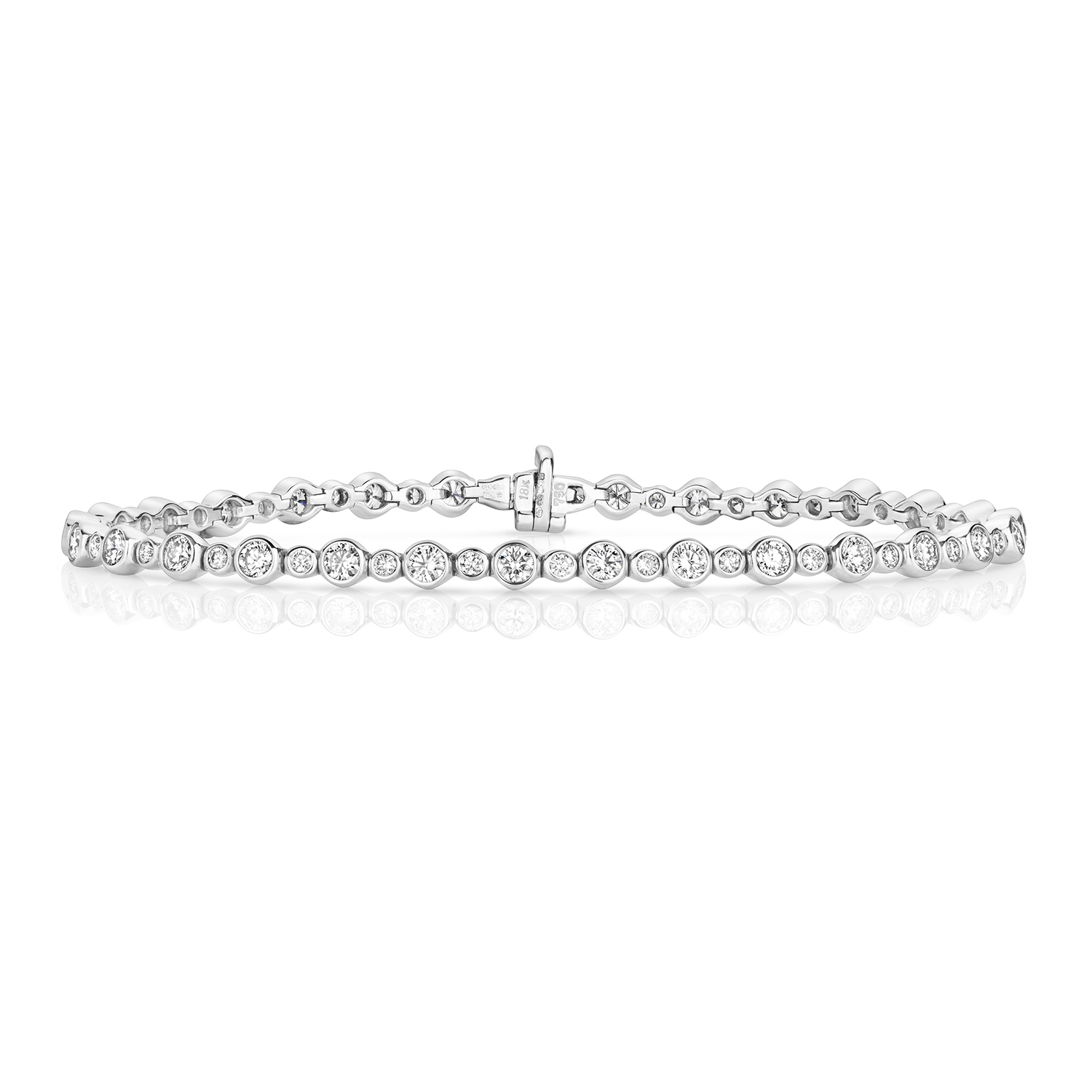 Bracelet En Or Blanc 18 Carats - Taille 20 Cm, Poids 9,10 Grammes, Occasion Très Bon état