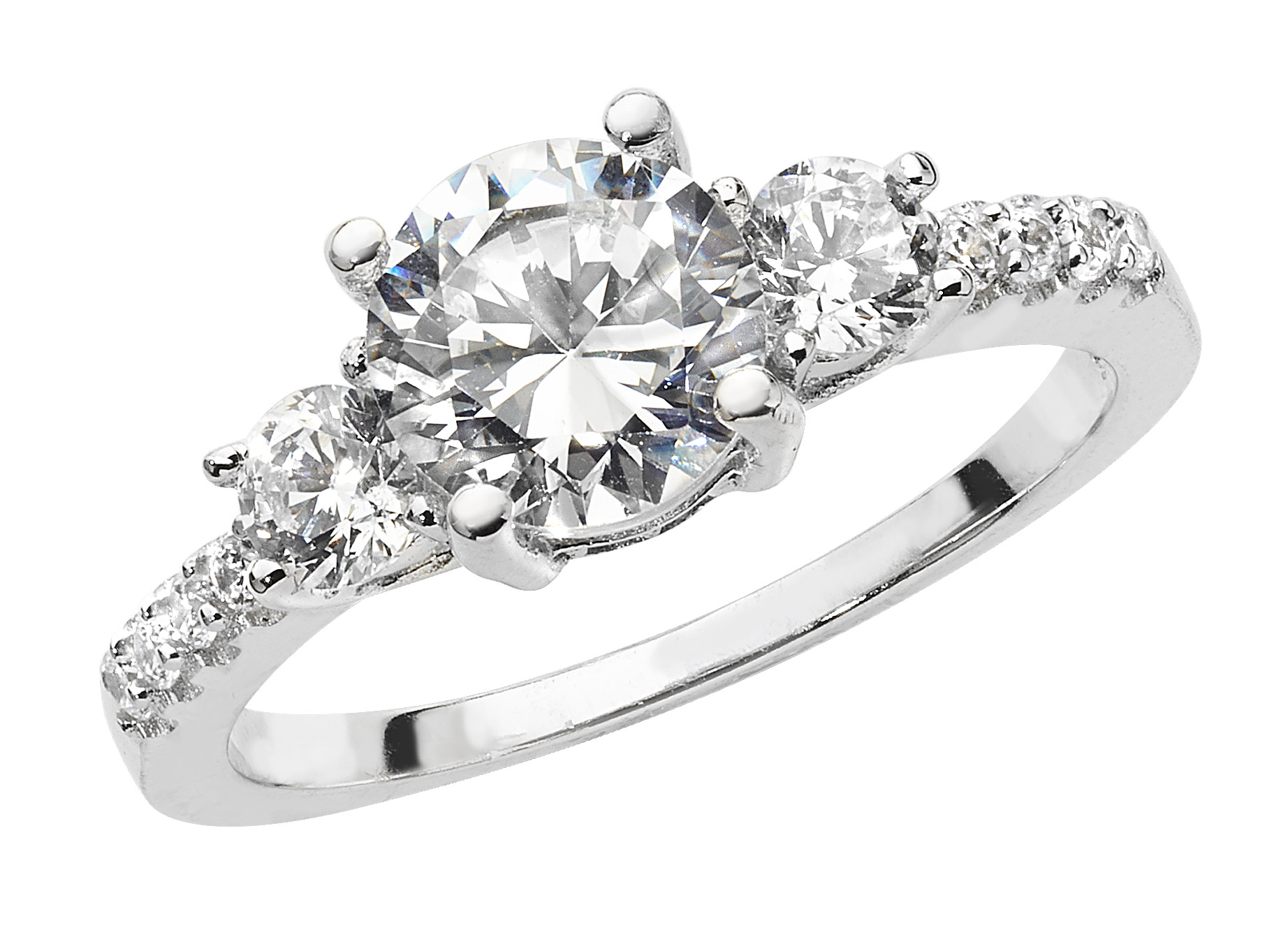 Bague Femme En Argent Sterling Avec Oxyde De Zirconium - Brillante Et élégante - Neuf Avec étiquettes