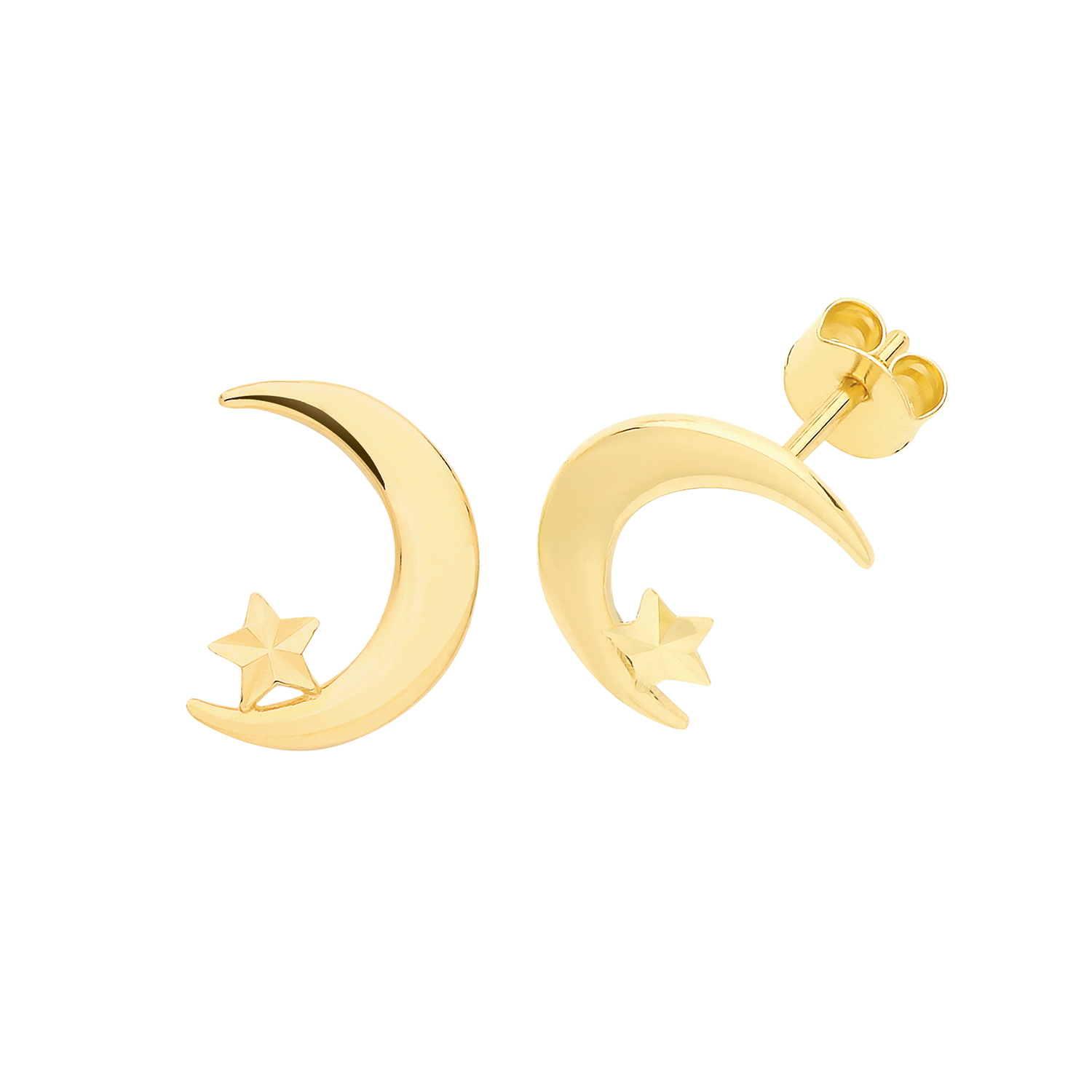 Boucles D'oreilles En Or Jaune 9 Carats (375/1000) Pour Femme - Dimensions 9mm X 9mm