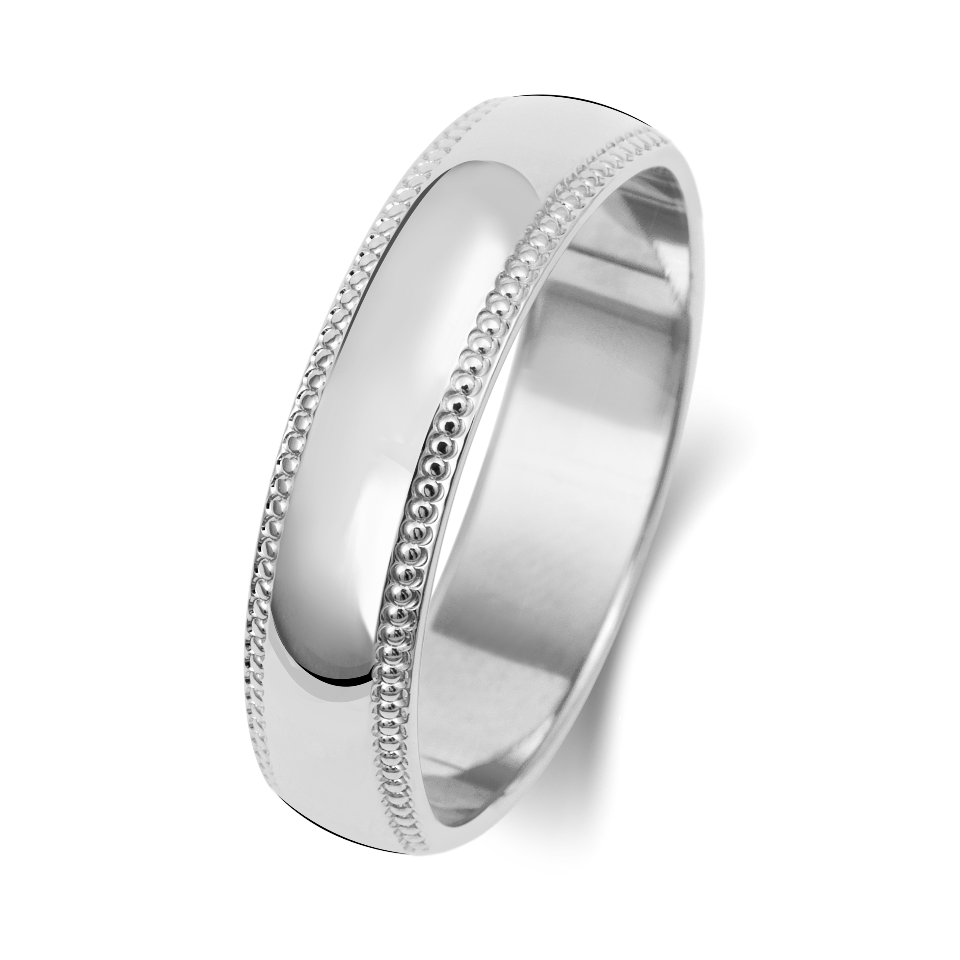 Bague Lourde En Argent Sterling 925 - 5mm De Large - Motif Flèche Et Milgrain - Mixte - Confort Fit - Polie Brillante - Boîte Cadeau
