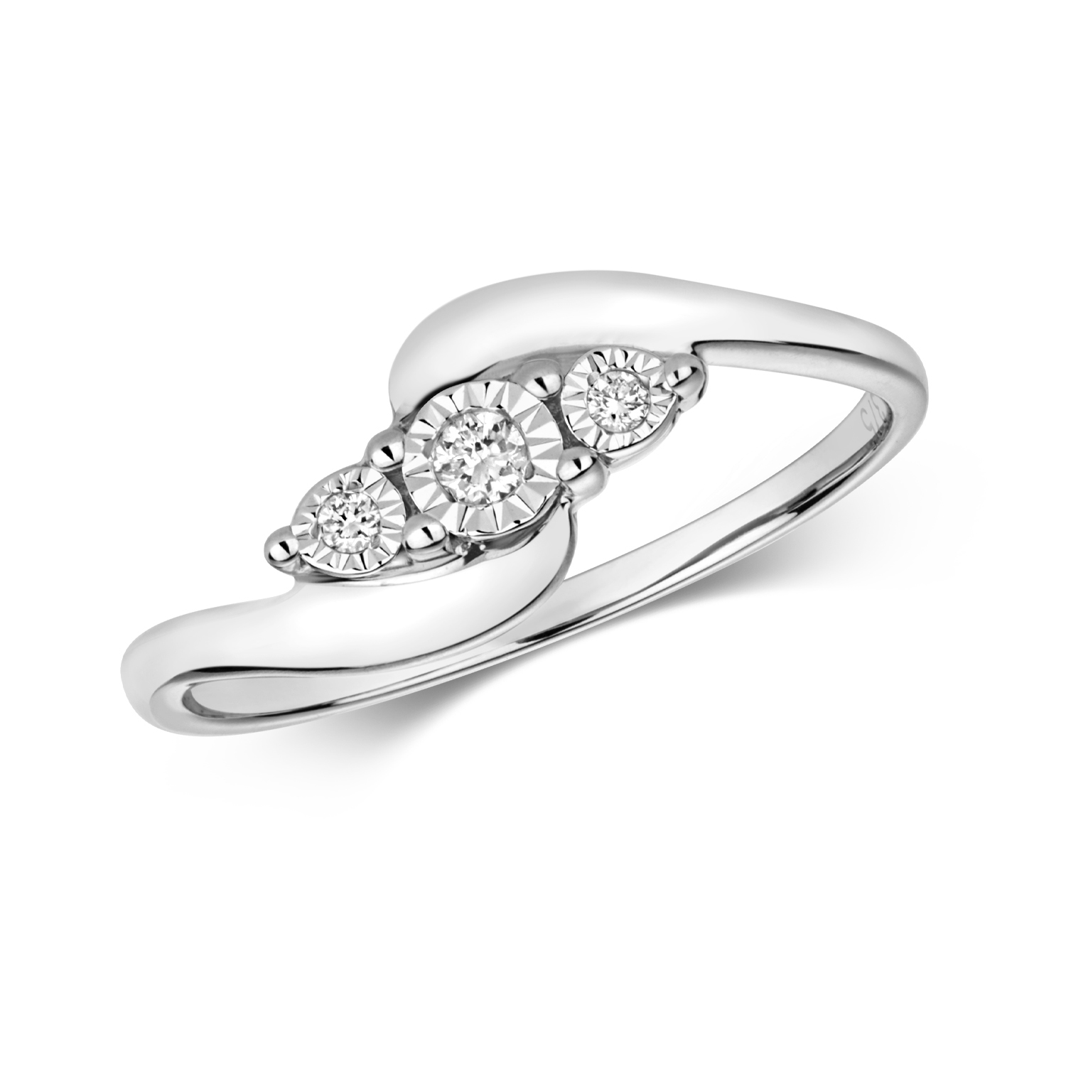 Diamond Claddagh Ring 9ct Carat White/Yellow Gold Ladies