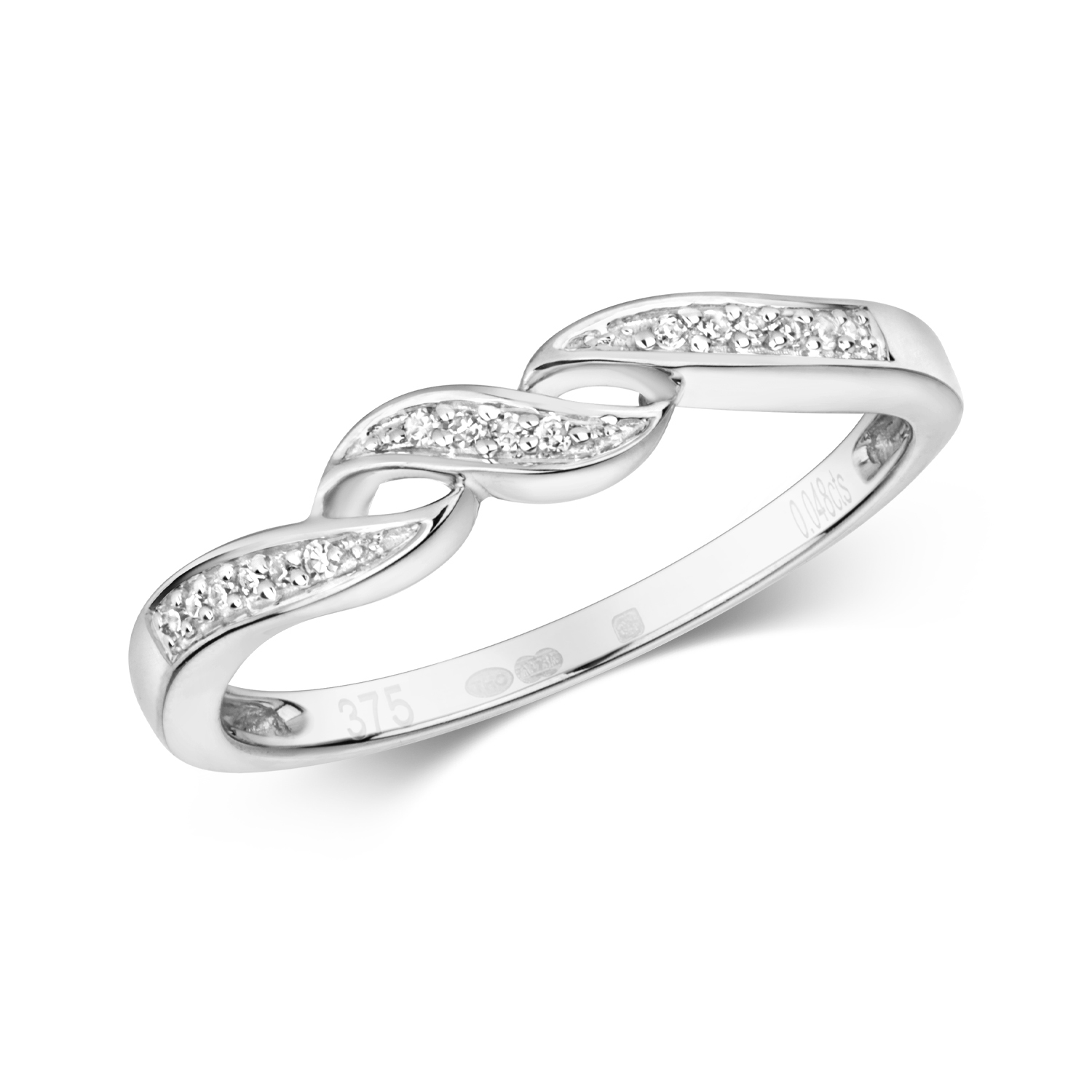 Diamond Ring 9ct Carat White/Yellow Gold Ladies 0.05 Carat