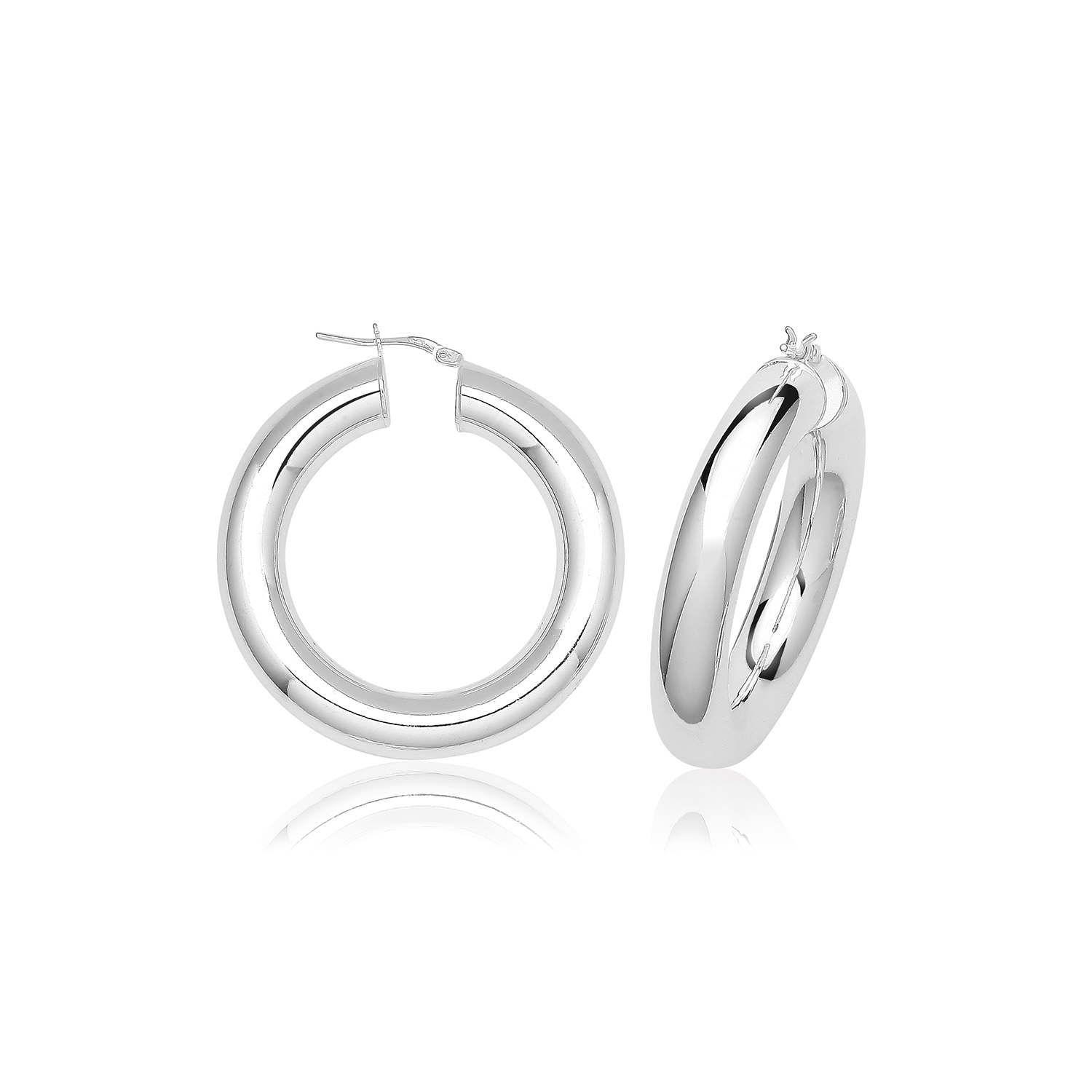 Boucles D'oreilles Créoles En Argent Et ??? (pierre Mystique) - Dimensions 15x9 Mm - Neuves Sans écrin