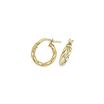 9k Yellow Gold Women Twist Earrings – 8, 10, 15, 20, 25, 30, 40, 50mm 253762U