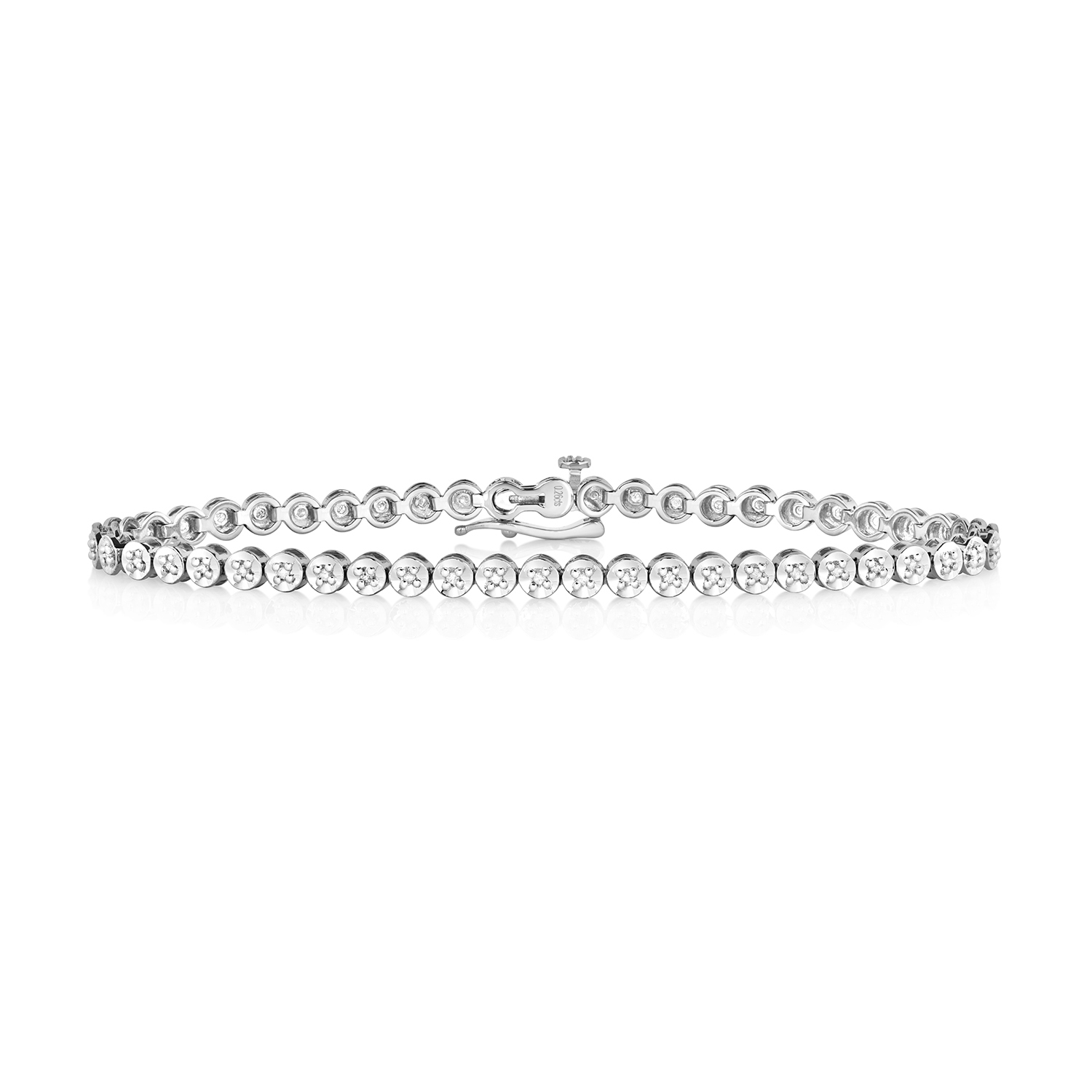 9k White/Yellow Gold Women Diamond Tennis Bracelet 0.50 Carat - 7.5 inch 155022U - Picture 3 of 3