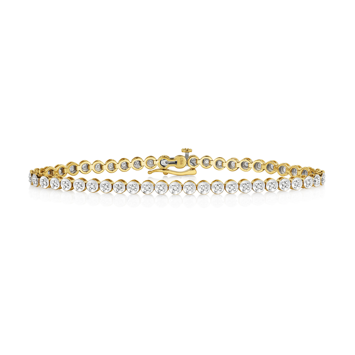 9k White/Yellow Gold Women Diamond Tennis Bracelet 0.50 Carat - 7.5 inch 155022U - Picture 2 of 3